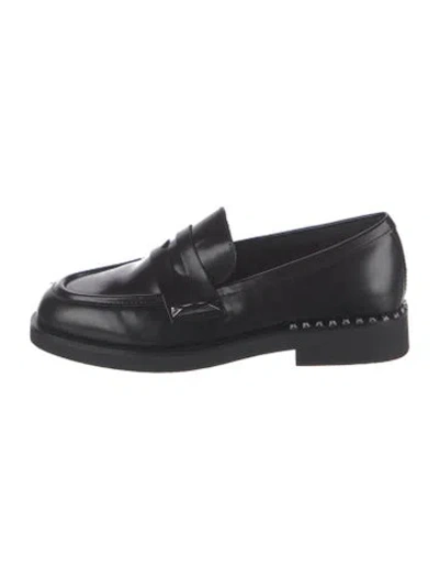 Pre-owned Ash Leather Chain-link Accents Loafers In Black