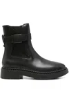 Ash Leather Chelsea Ankle Boots With Block Heel In Black