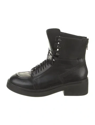 Pre-owned Ash Leather Combat Boots In Black