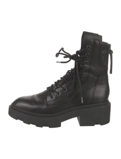 Pre-owned Ash Leather Combat Boots In Black