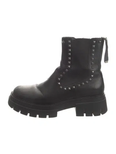 Pre-owned Ash Leather Combat Boots In Black