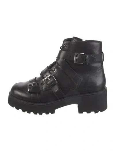 Pre-owned Ash Leather Combat Boots In Black