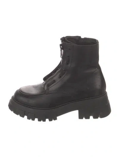 Pre-owned Ash Leather Combat Boots In Black
