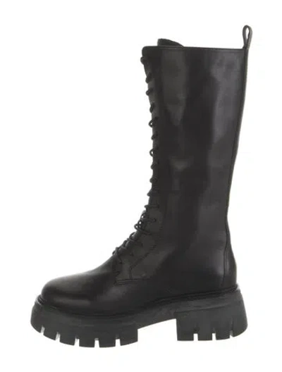 Pre-owned Ash Leather Combat Boots In Black