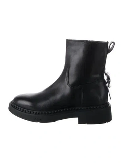 Pre-owned Ash Leather Combat Boots In Black