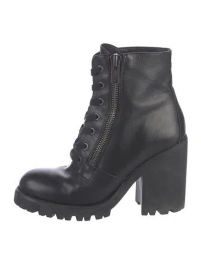 Pre-owned Ash Leather Combat Boots In Black