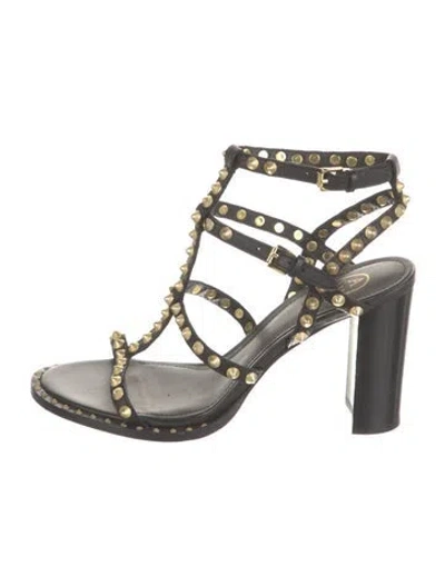 Pre-owned Ash Leather Gladiator Sandals In Black