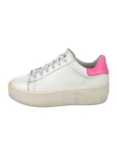 Pre-owned Ash Leather Glitter Accents Sneakers In White