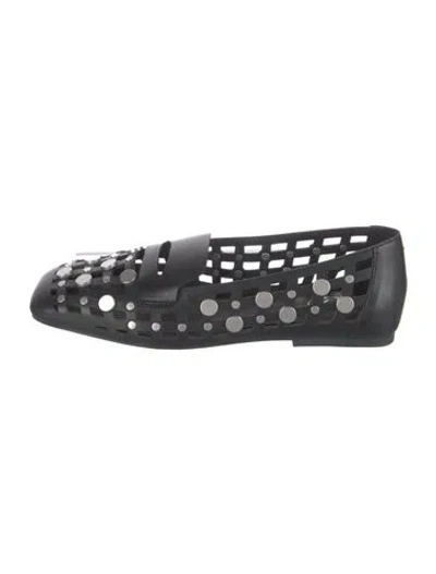 Pre-owned Ash Leather Graphic Print Loafers In Black/blue