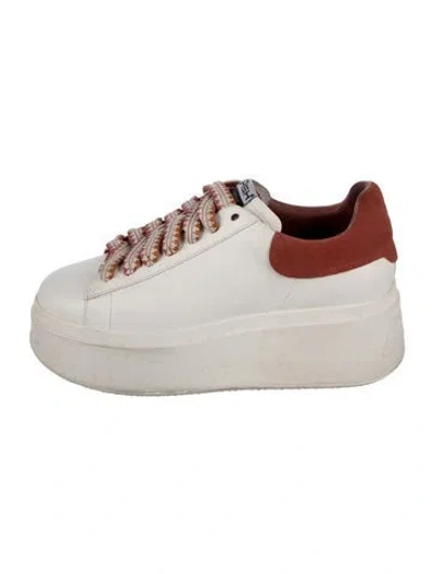 Pre-owned Ash Leather Graphic Print Sneakers In White