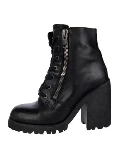 Pre-owned Ash Leather Lace-up Boots In Black/blue