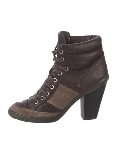 Pre-owned Ash Leather Lace-up Boots In Brown