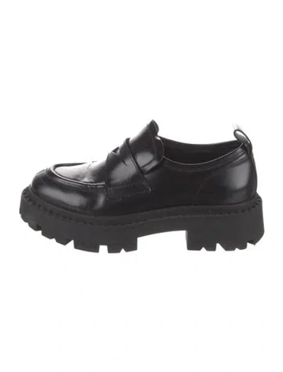 Pre-owned Ash Leather Loafers In Black