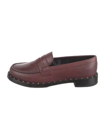 Pre-owned Ash Leather Loafers In Burgundy