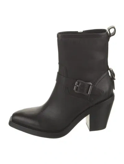 Pre-owned Ash Leather Moto Boots In Black