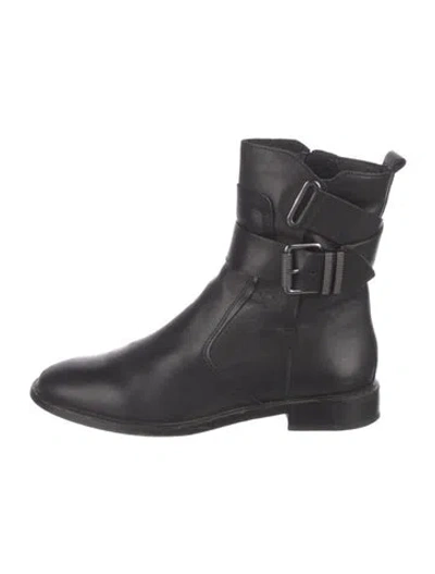 Pre-owned Ash Leather Moto Boots In Black