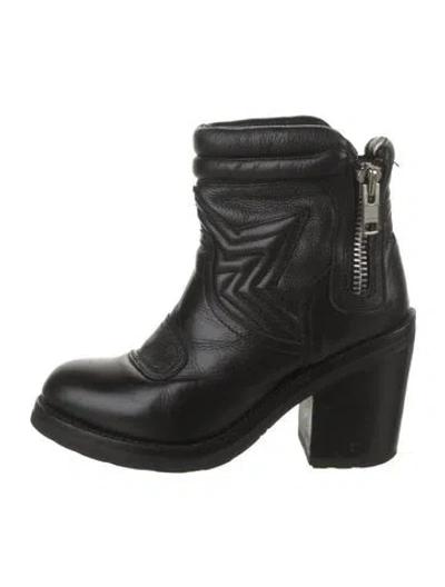 Pre-owned Ash Leather Moto Boots In Black