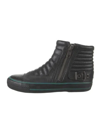 Pre-owned Ash Leather Moto Boots In Black