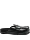 Ash Round Toe Mules In Black