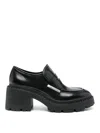 Ash Calf Leather Norton Loafers With Heel In Black