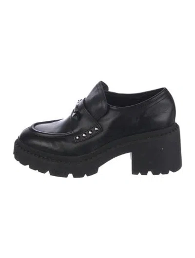 Pre-owned Ash Leather Oxfords In Black