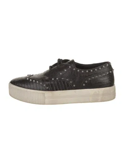 Pre-owned Ash Leather Patterned Sneakers In Black