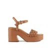 Ash Braided Strap Chunky Heel Platform Sandals In Brown