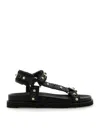 Ash Leather Sandal In Black