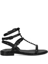 Ash Leather Sandals In Black