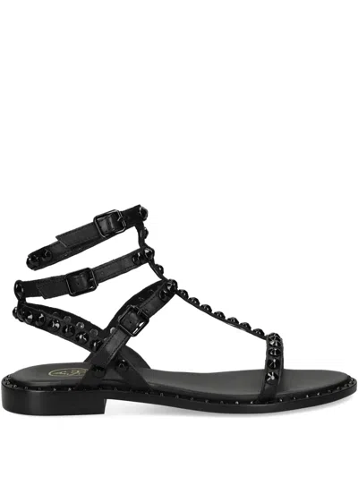 Ash Leather Sandals In Black