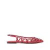 Ash Studd-embellishment Flat Pumps In Red