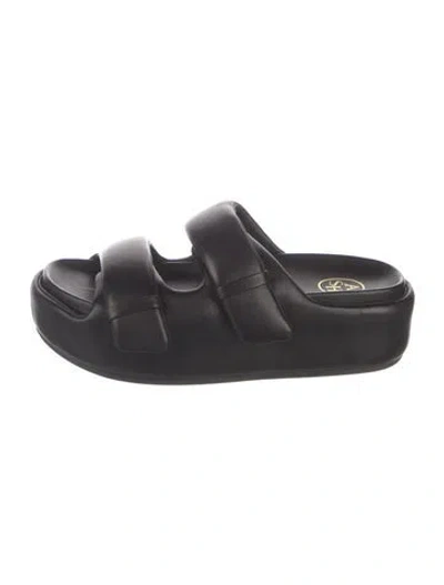 Pre-owned Ash Leather Slides In Black