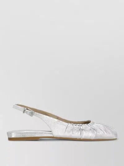 Ash Leather Slingback Ballerina Shoes Metallic Finish In Multi