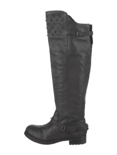 Pre-owned Ash Leather Studded Accents Riding Boots In Black