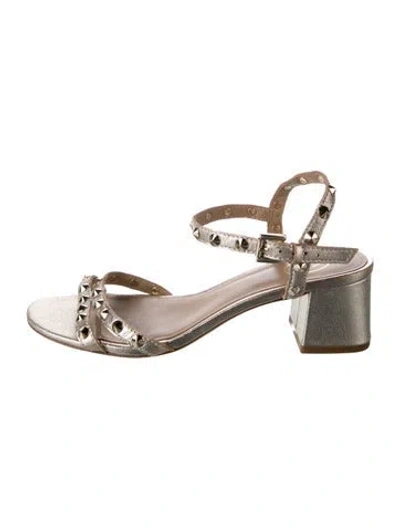 Pre-owned Ash Leather Studded Accents Sandals In Gold