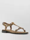 Ash Stud-embellished Leather Sandals In Multi