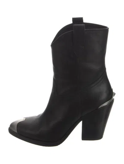Pre-owned Ash Leather Western Boots In Black