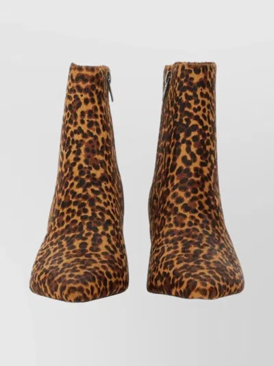 Ash Leopard Print Ankle Boots With Kitten Heel In Animal Print