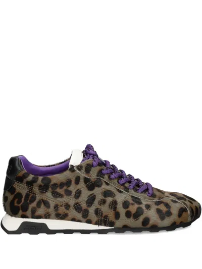 Ash Leopard-print Lace-up Sneakers In Brown