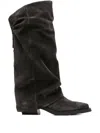Ash Liam Buttoned Leather Boots In Brown