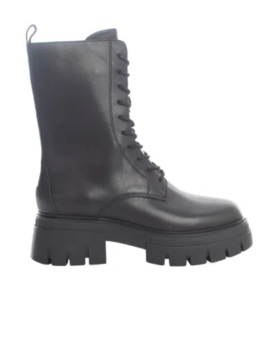 Ash Liam Lace-up Combat Boots In Black