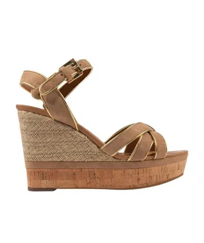 Ash Logo Sloping Heels In Brown