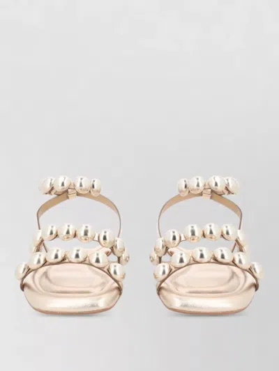 Ash Low Sandal Ankle Strap Pearl Detail In Neutral