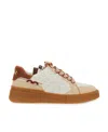 Ash Logo Embossed Sneaker Featuring Perforated Detailing In Brown