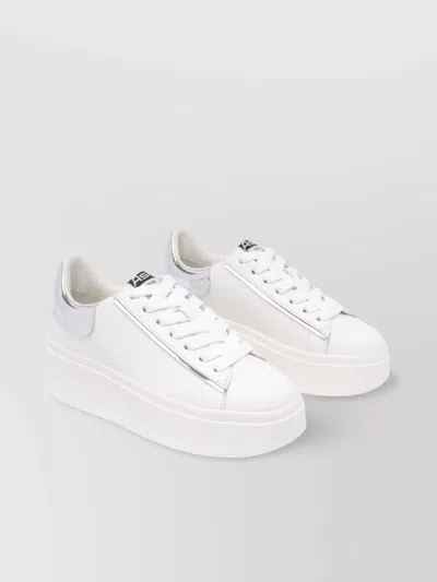 Ash Low Top Leather Platform Sneakers In White