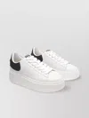 Ash Low Top Leather Platform Sneakers In White