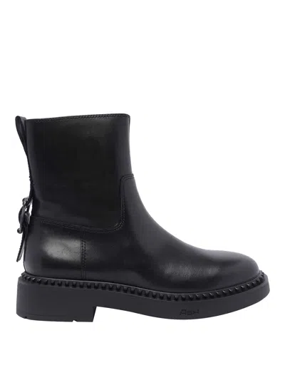 Ash Stylish Ankle Boots With Buckle And Chunky Sole In Black