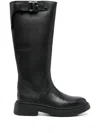 Ash Mandeville Low Heels Boots In Black Leather In Black