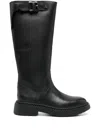 Ash Mandeville Low Heels Boots In Black Leather