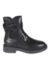 Ash Leather Chelsea Ankle Boots With Block Heel In Black